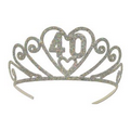 Glittered Metal "40" Tiara